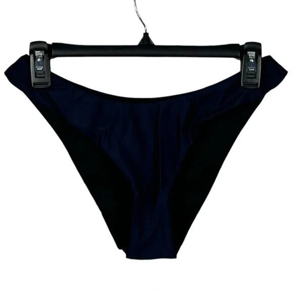 NWT J. Crew Mid Rise High Cut Leg Cheeky Bikini Bottom UPF 50 S Navy Blue #3056 - Picture 2 of 14